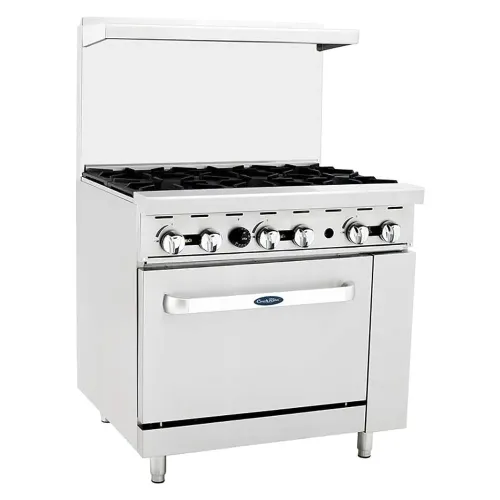 6 BURNERS GAS RANGE ON GAS OVEN (ATO-6B)