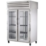 STAINLESS STEEL DOUBLE GLASS DOOR HEATED CABINET